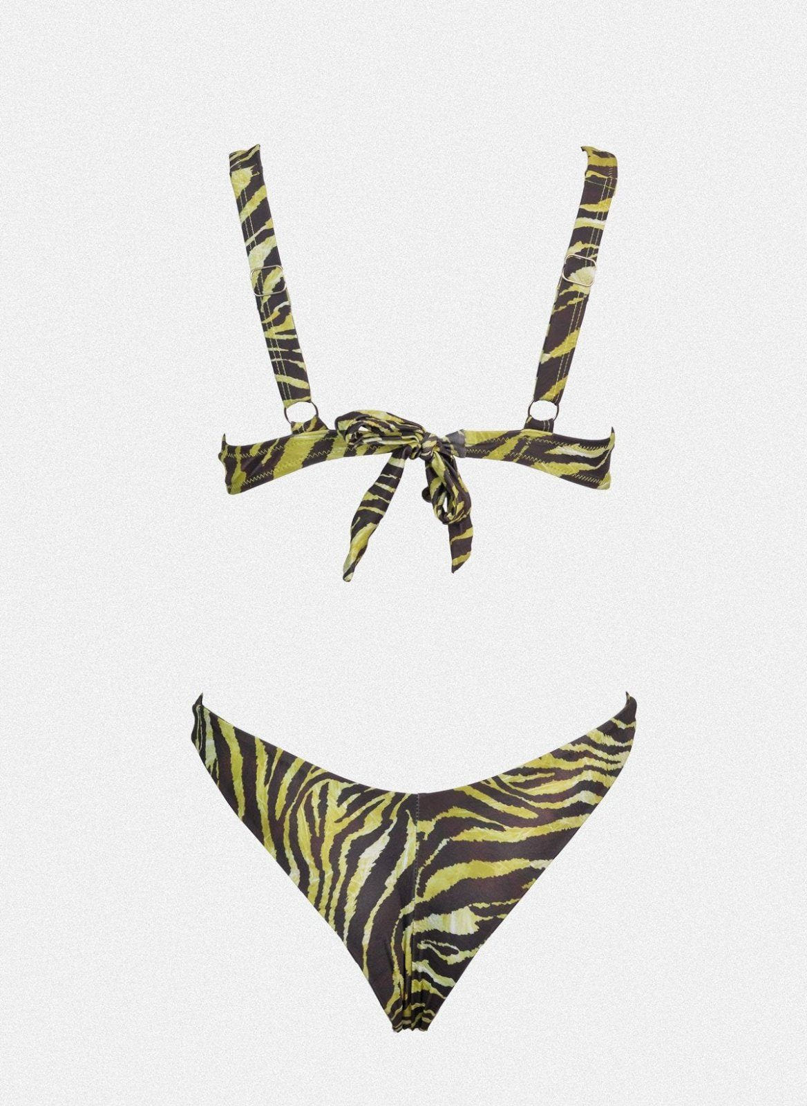 Bikini Set με print και brazilian slip - Lime - thefashionproject.gr - Modern ocean