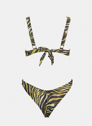Bikini Set με print και brazilian slip - Lime - thefashionproject.gr - Modern ocean