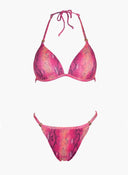 Bikini set με print και διακριτικό glitter - Φούξια - thefashionproject.gr - Modern ocean