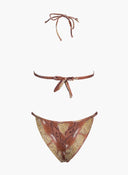 Bikini set με print και διακριτικό glitter - Καφέ - thefashionproject.gr - Modern ocean
