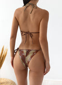 Bikini set με print και διακριτικό glitter - Καφέ - thefashionproject.gr - Modern ocean