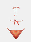 Bikini set με print και διακριτικό glitter - Πορτοκαλί - thefashionproject.gr - Modern ocean