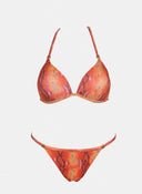 Bikini set με print και διακριτικό glitter - Πορτοκαλί - thefashionproject.gr - Modern ocean
