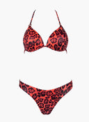 Bikini set με print - Κοραλί - thefashionproject.gr - Modern ocean