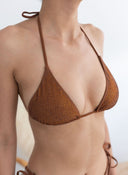 Bikini set με strass - Καφέ - thefashionproject.gr - Modern ocean