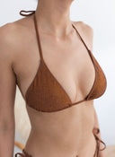Bikini set με strass - Καφέ - thefashionproject.gr - Modern ocean