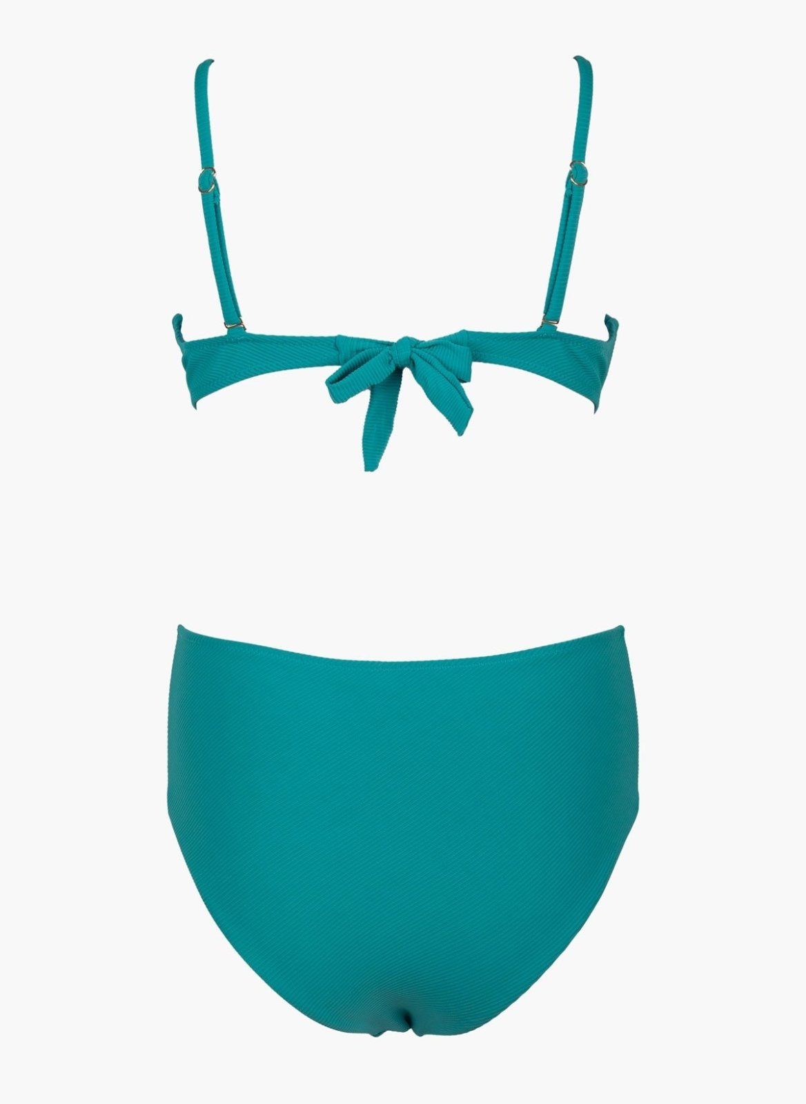 Bikini set ριμπ με corset σλιπ - Τυρκουάζ - thefashionproject.gr - Modern ocean