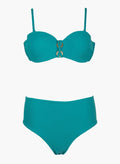 Bikini set ριμπ με corset σλιπ - Τυρκουάζ - thefashionproject.gr - Modern ocean