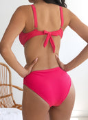 Bikini set ριμπ με μεταλλικούς κρίκους - Φούξια - thefashionproject.gr - Modern ocean