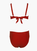 Bikini set ριμπ με μεταλλικούς κρίκους - Κεραμιδί - thefashionproject.gr - Modern ocean