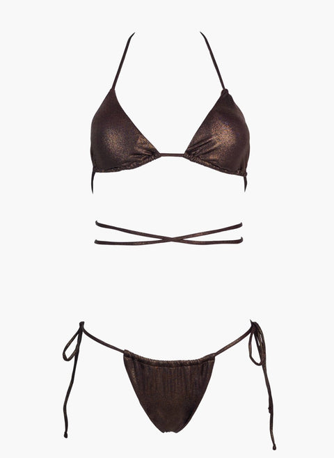 Bikini Set Shimmering Triangle - Black