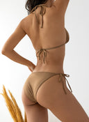 Bikini set τριγωνάκι με κορδόνια - Άμμου - thefashionproject.gr - Modern ocean
