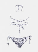 Bikini Set τριγωνάκι με print - Λευκό/Μαύρο - thefashionproject.gr - Modern ocean