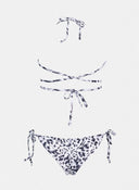 Bikini Set τριγωνάκι με print - Λευκό/Μαύρο - thefashionproject.gr - Modern ocean