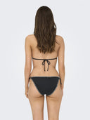 Bikini σλιπ με κορδόνια Only 15324868 - Μαύρο - thefashionproject.gr - ONLY