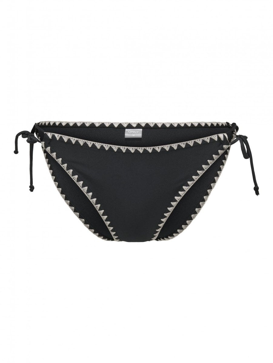 Bikini σλιπ με κορδόνια Only 15324868 - Μαύρο - thefashionproject.gr - ONLY
