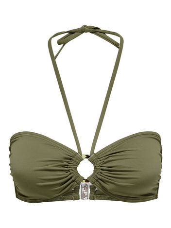 Bikini top με κρίκο ONLY 15282619 - Χακί - thefashionproject.gr - ONLY