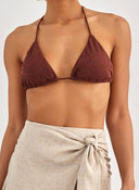 Bikini top τριγωνάκι με ενίσχυση Vero Moda 10303536 - Καφέ - thefashionproject.gr - VERO MODA