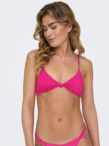 Bikini top τριγωνάκι με κόμπο ONLY 15314221 - Magenta - thefashionproject.gr - ONLY