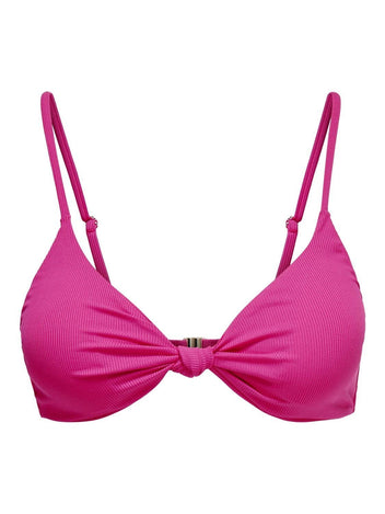 Bikini top τριγωνάκι με κόμπο ONLY 15314221 - Magenta - thefashionproject.gr - ONLY
