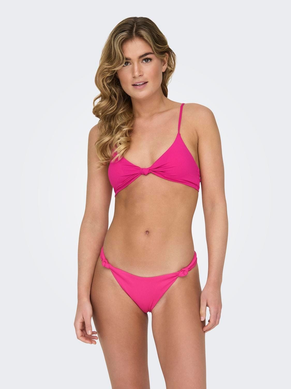 Bikini top τριγωνάκι με κόμπο ONLY 15314221 - Magenta - thefashionproject.gr - ONLY