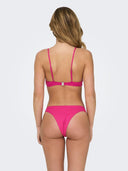 Bikini top τριγωνάκι με κόμπο ONLY 15314221 - Magenta - thefashionproject.gr - ONLY