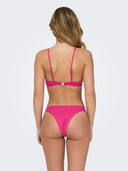 Bikini top τριγωνάκι με κόμπο ONLY 15314221 - Magenta - thefashionproject.gr - ONLY