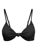 Bikini top τριγωνάκι με κόμπο ONLY 15314221 - Μαύρο - thefashionproject.gr - ONLY