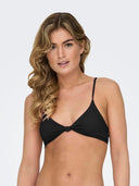 Bikini top τριγωνάκι με κόμπο ONLY 15314221 - Μαύρο - thefashionproject.gr - ONLY