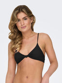 Bikini top τριγωνάκι με κόμπο ONLY 15314221 - Μαύρο - thefashionproject.gr - ONLY