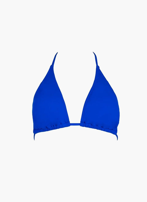 Plus Size Triangle Bikini Top - Blue