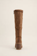 Refresh - Block Heel Boots Round Toe - Camel Suede