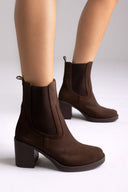 Block Heel Chelsea Boots Ragazza 0374 - Brown Suede - thefashionproject.gr - RAGAZZA