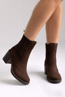 Block Heel Chelsea Boots Ragazza 0374 - Brown Suede - thefashionproject.gr - RAGAZZA