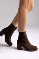 Block Heel Chelsea Boots Ragazza 0374 - Brown Suede - thefashionproject.gr - RAGAZZA