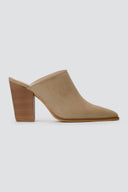 TFP - Block Heel Clogs - Beige Suede