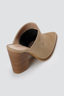 TFP - Block Heel Clogs - Beige Suede