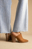 TFP - Block Heel Clogs - Tan Suede