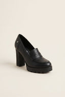Refresh - Block Heel Loafers - Black Matte