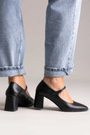 Block Heel Mary Jane Pumps TFP - Black Matte - thefashionproject.gr - TFP