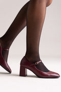 TFP - Block Heel Mary Jane Pumps - Bordeaux Matte