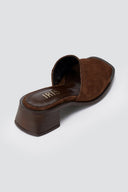 IRIS - Block Heel Mules - Brown Suede