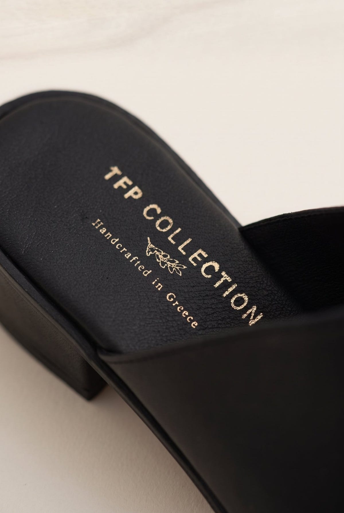 TFP - Block Heel Mules Cut Out - Black Matte