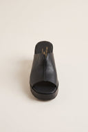 TFP - Block Heel Mules Cut Out - Black Matte