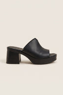 TFP - Block Heel Mules Cut Out - Black Matte