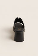 TFP - Block Heel Mules Cut Out - Black Matte