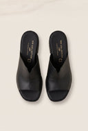 TFP - Block Heel Mules Cut Out - Black Matte