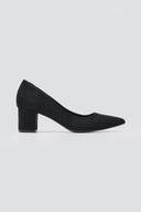Block Heel Pointed Toe Pumps TFP - Black Suede - thefashionproject.gr - TFP