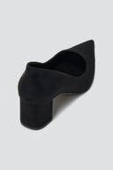 Block Heel Pointed Toe Pumps TFP - Black Suede - thefashionproject.gr - TFP