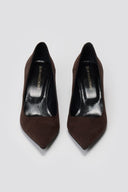 Block Heel Pointed Toe Pumps TFP - Brown Suede - thefashionproject.gr - TFP